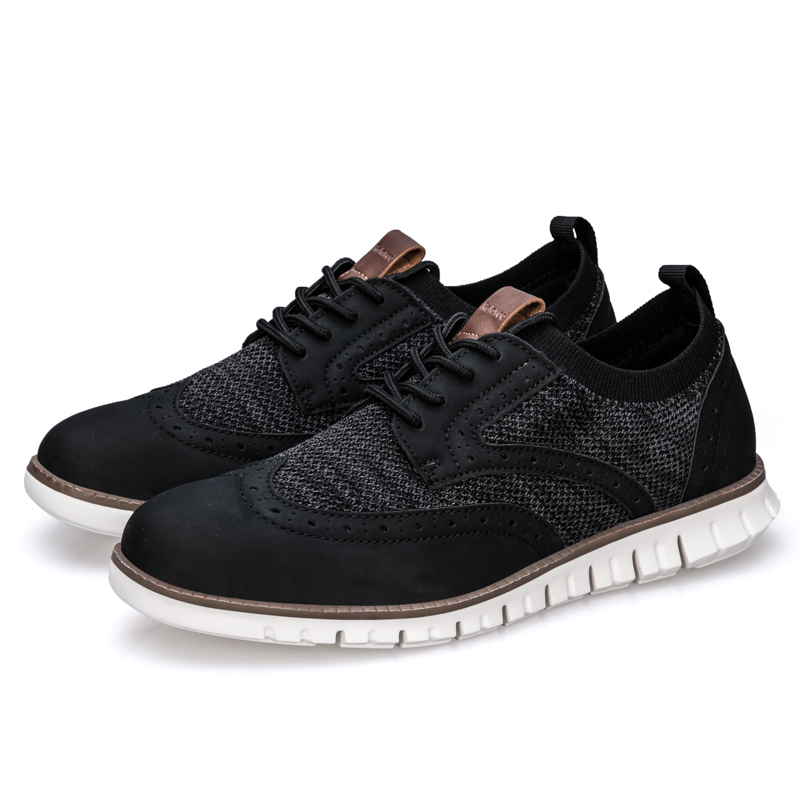 Men's Casual Dress Sneakers - Breathable Mesh Oxford Business Walking Tennis Shoes - Comfortable & Lightweight