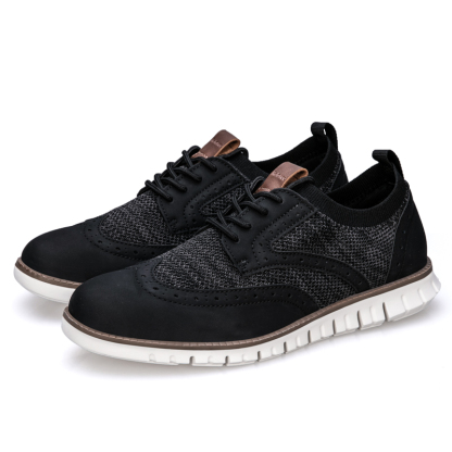 Men's Casual Dress Sneakers - Breathable Mesh Oxford Business Walking Tennis Shoes - Comfortable & Lightweight
