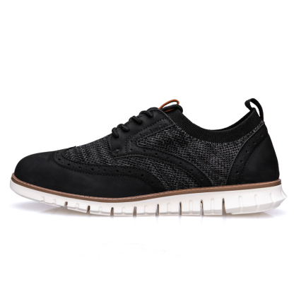 Men's Casual Dress Sneakers - Breathable Mesh Oxford Business Walking Tennis Shoes - Comfortable & Lightweight