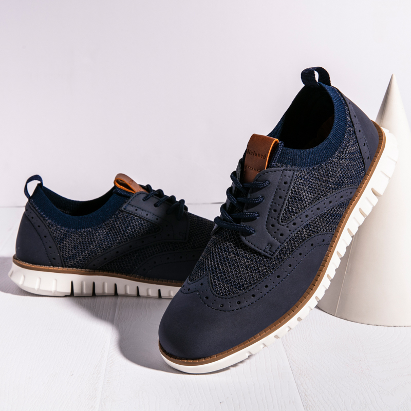 Men's Casual Dress Sneakers - Breathable Mesh Oxford Business Walking Tennis Shoes - Comfortable & Lightweight