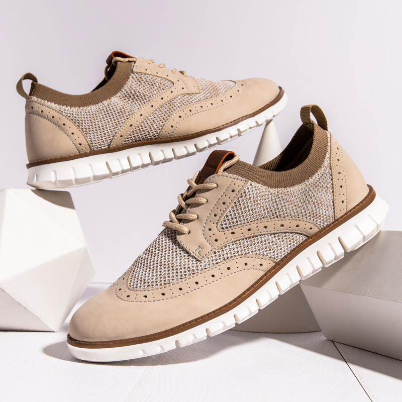 Men's Casual Dress Sneakers - Breathable Mesh Oxford Business Walking Tennis Shoes - Comfortable & Lightweight