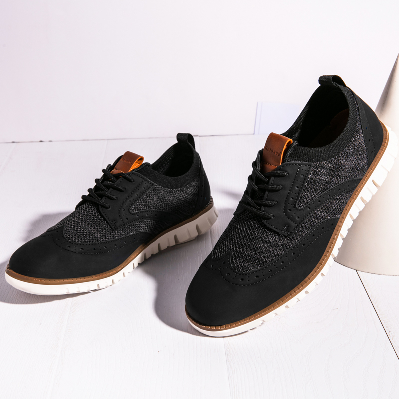 Men's Casual Dress Sneakers - Breathable Mesh Oxford Business Walking Tennis Shoes - Comfortable & Lightweight