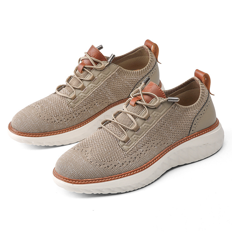 Men's Breathable Knit Mesh Casual Sneakers, Lightweight Non-Slip Shoes with Soft Interior Lining