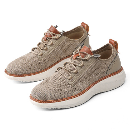 Men's Breathable Knit Mesh Casual Sneakers, Lightweight Non-Slip Shoes with Soft Interior Lining