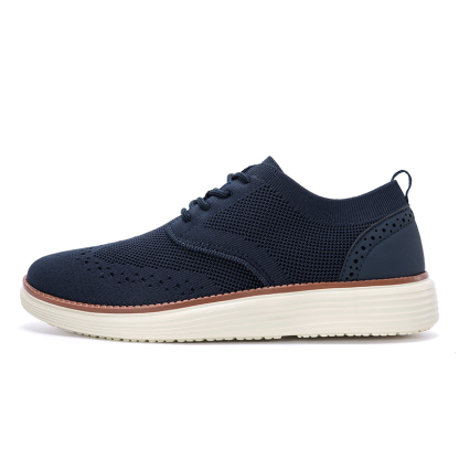 Men's Mesh Oxford Sneakers – Lightweight Casual Walking Shoes with Arch Support, Breathable Lace-Up Fashion Sneakers