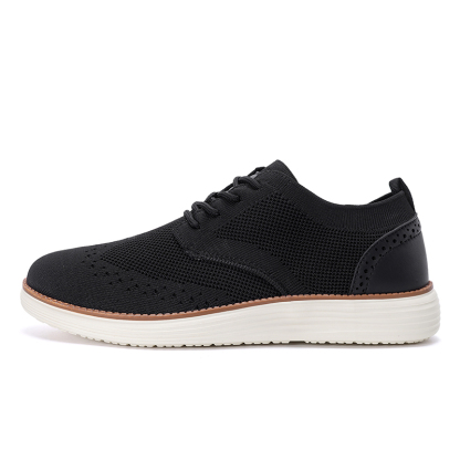 Men's Mesh Oxford Sneakers – Lightweight Casual Walking Shoes with Arch Support, Breathable Lace-Up Fashion Sneakers