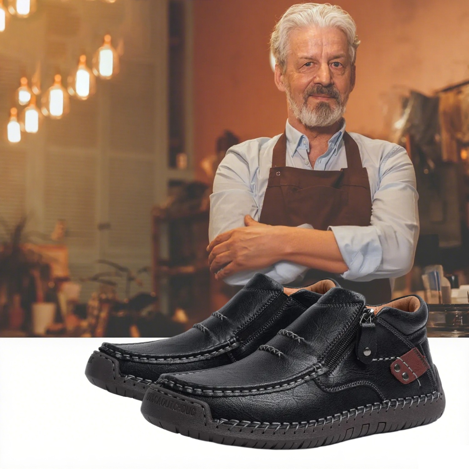 🔥 Men's slip-on walking shoes 👞 Easy to put on and take off, hand-sewn ✅ Non-slip, wear 24 hours a day, comfortable walking