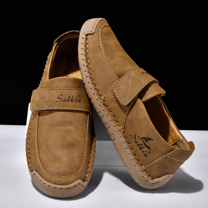 🔥 Men's slip-on walking shoes 👞 Easy to put on and take off, hand-sewn ✅ Non-slip, wear 24 hours a day, comfortable walking