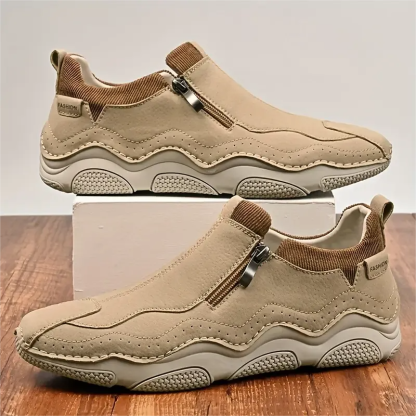 🐂 Men's Calfskin Walking Shoes 👞 Hand-sewn, slip-on design, easy to put on and take off ✅ Arch support - relieve pain and walk comfortably