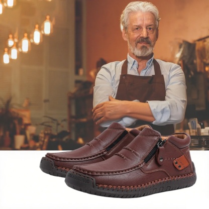 🔥 Men's slip-on walking shoes 👞 Easy to put on and take off, hand-sewn ✅ Non-slip, wear 24 hours a day, comfortable walking