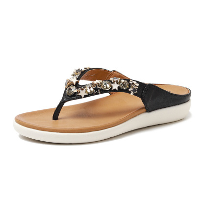 Orthopedic Sandals Jeweled Soft Arch Support Insole Flip-flops Bling Summer