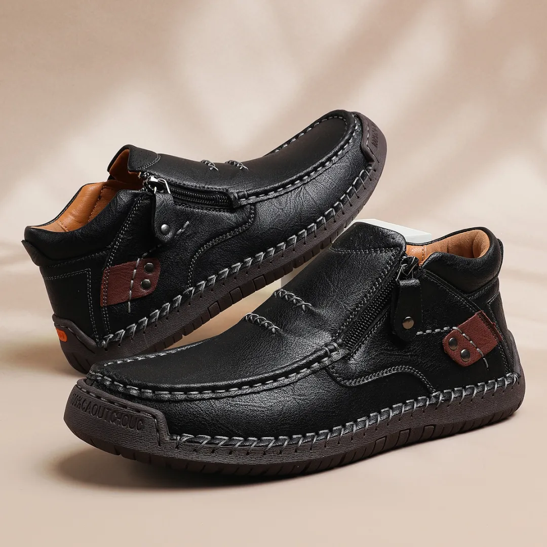 🔥 Men's Calfskin Casual Shoes👞 Hand-sewn, easy to put on and take off✅ Arch support - relieve pain and provide walking comfort