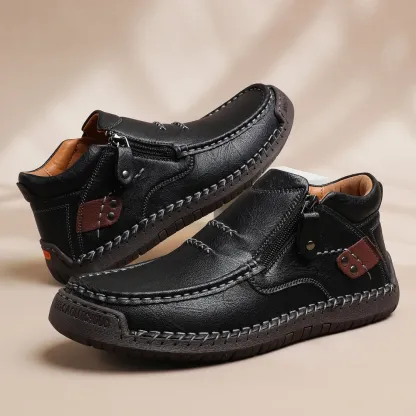 🔥 Men's Calfskin Casual Shoes👞 Hand-sewn, easy to put on and take off✅ Arch support - relieve pain and provide walking comfort