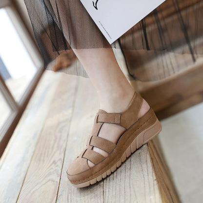 Casual Orthopedic Velcro Walking Wedge Toe Sandals