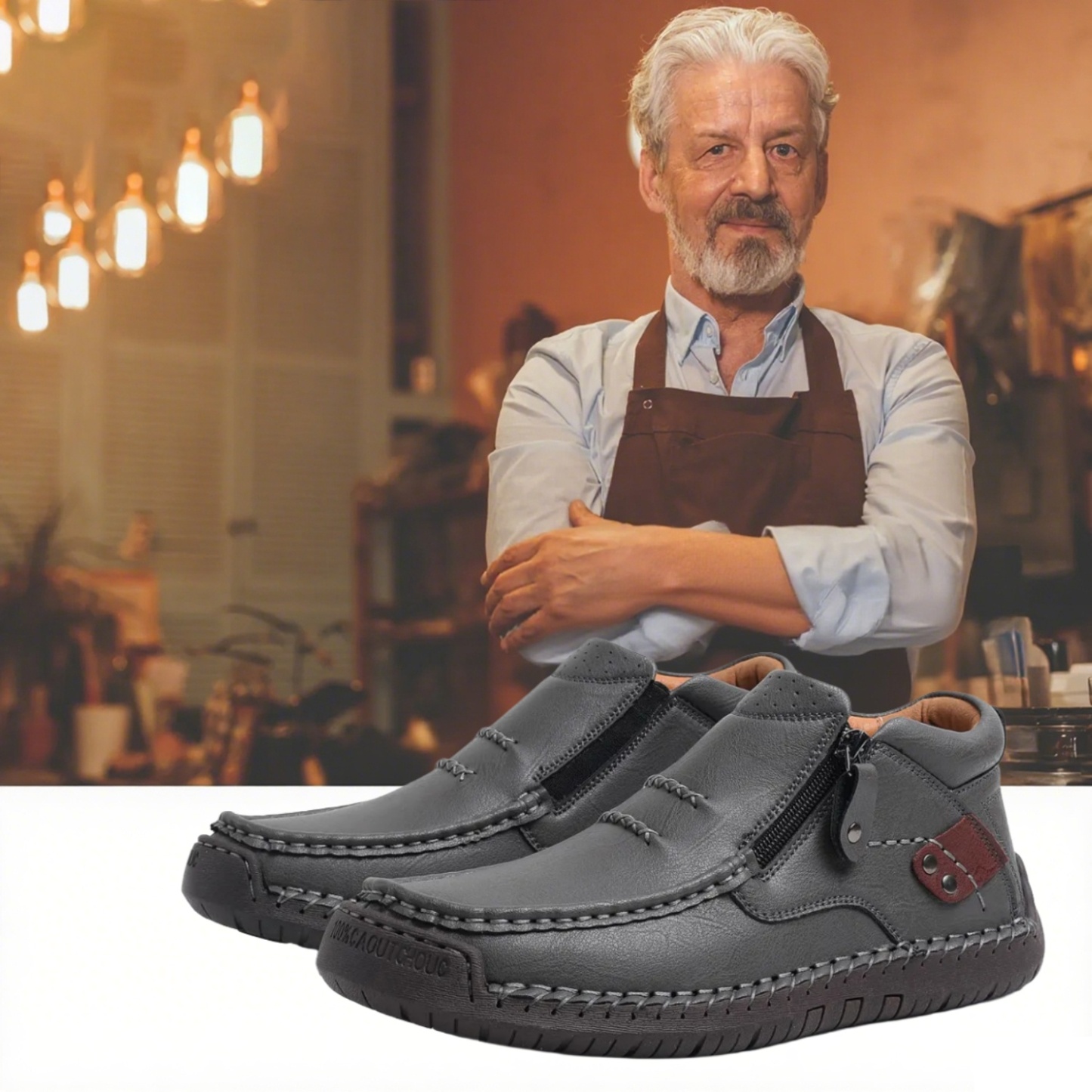 🔥 Men's slip-on walking shoes 👞 Easy to put on and take off, hand-sewn ✅ Non-slip, wear 24 hours a day, comfortable walking