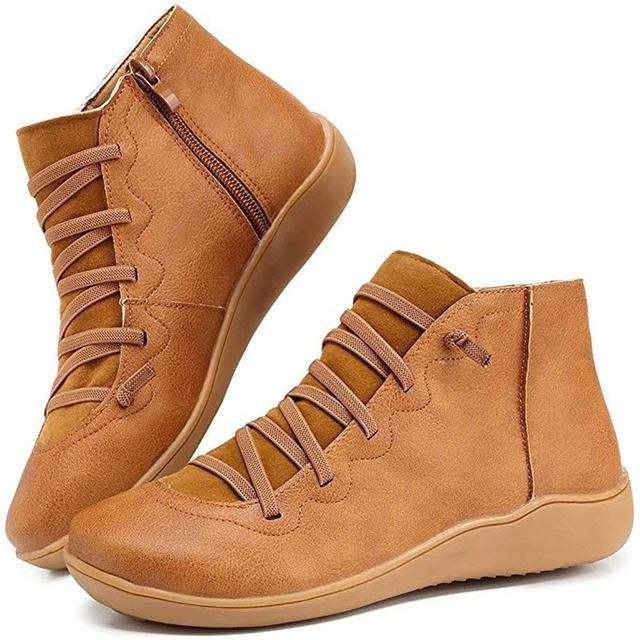 Women Leather Waterproof Orthopedic Vintage Boots