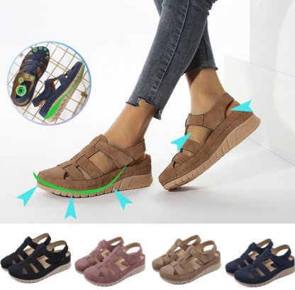 Casual Orthopedic Velcro Walking Wedge Toe Sandals