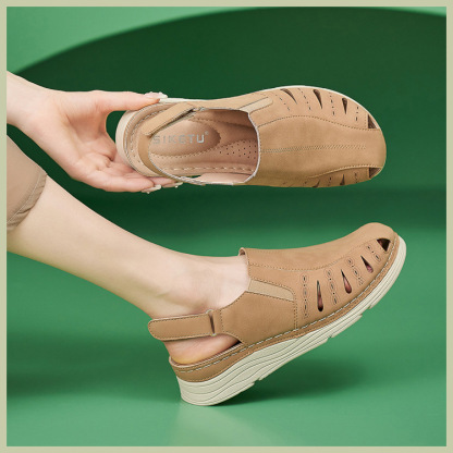 Casual Orthopedic Velcro Walking Wedge Toe Sandals