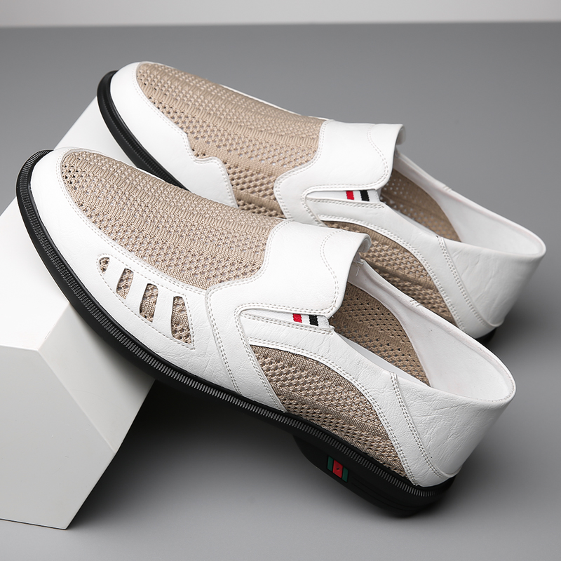 Men's Flying Mesh Leather Shoes