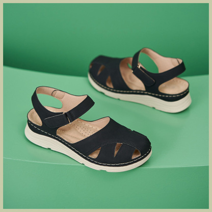 Casual Orthopedic Velcro Walking Wedge Toe Sandals