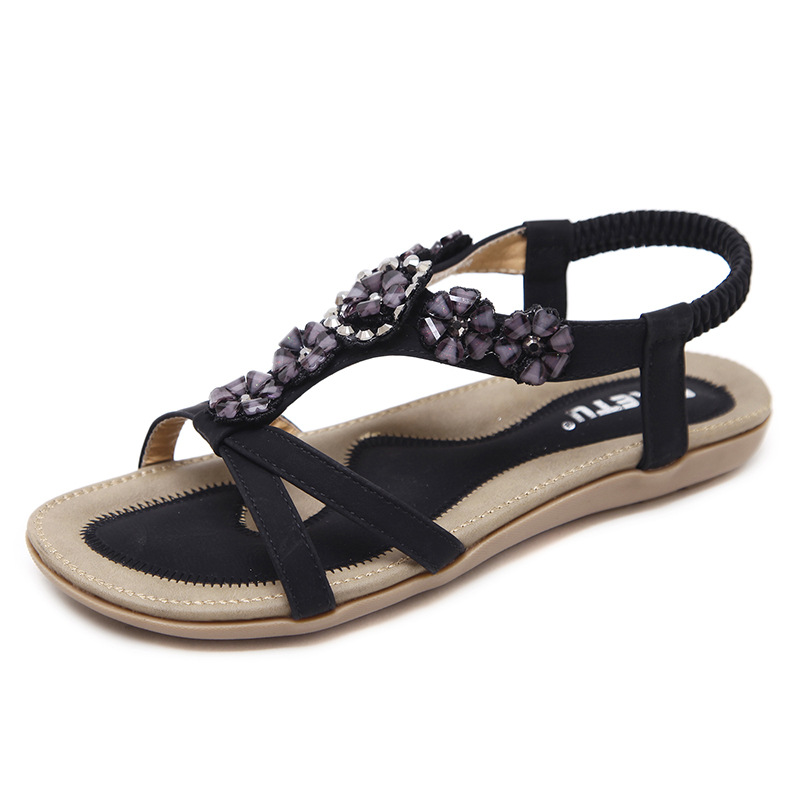 Women's Flower Rhinestone Casual Beach Sandals
