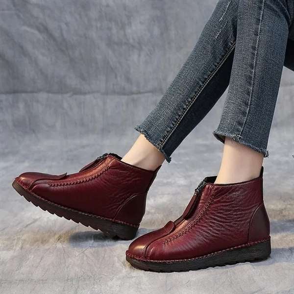 2024 popular winter boots!Women's Leather Non-Slip Ankle Boots