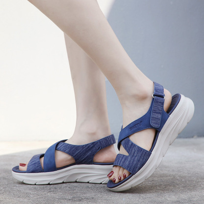 Orthoture Women's Leisure Sports Comfortable Thick Soled Velcro Sandals
