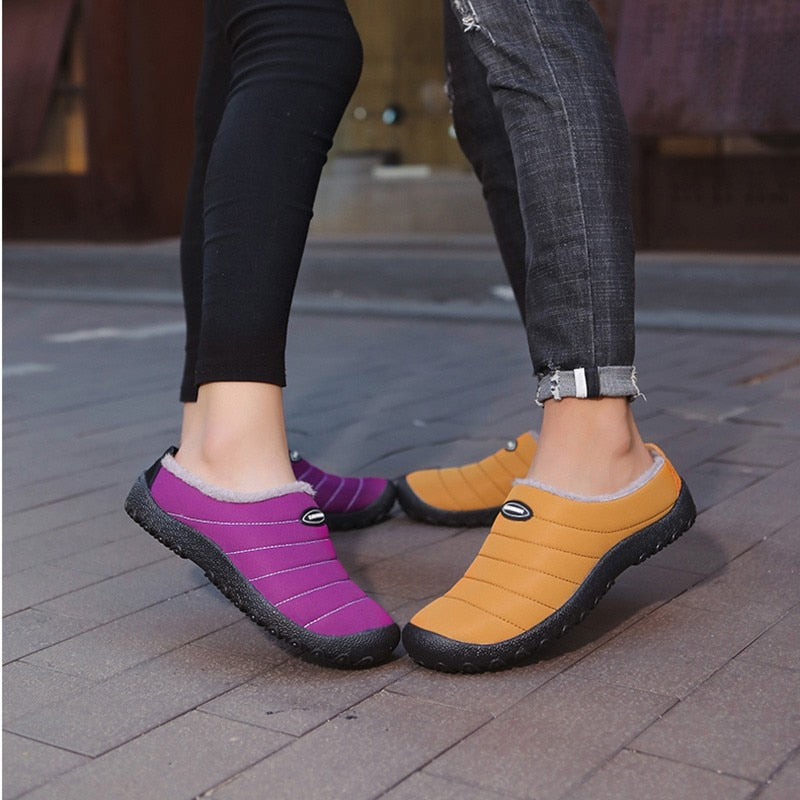 Fur Slippers Waterproof Indoor And Outdoor Winter Slides for Women and Men