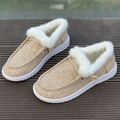 Orthoture's Winter Round-Toe Flats,Breathable Orthopedic Slip On Walking Shoes.