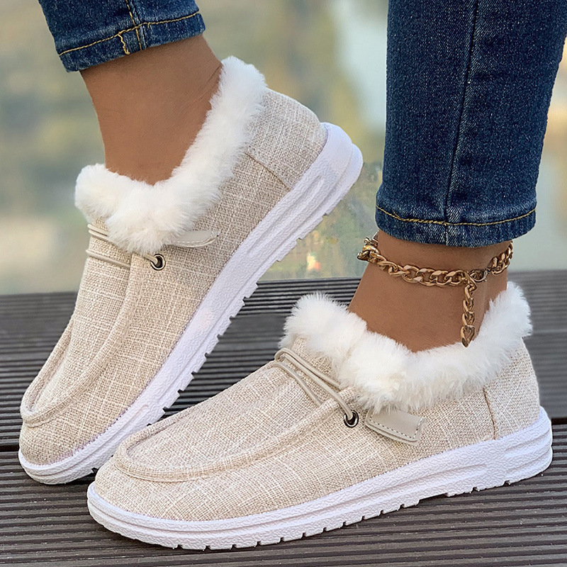 Orthoture's Winter Round-Toe Flats,Breathable Orthopedic Slip On Walking Shoes.