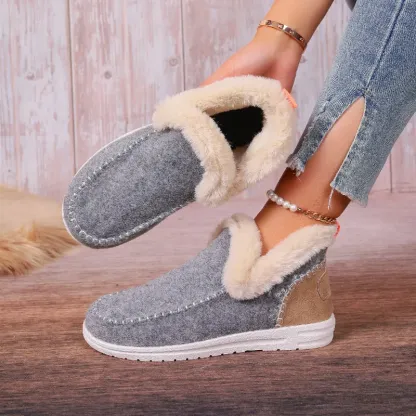 Womens Orthopedic Winter Wool Snow Boots Cozy Winter Slipper