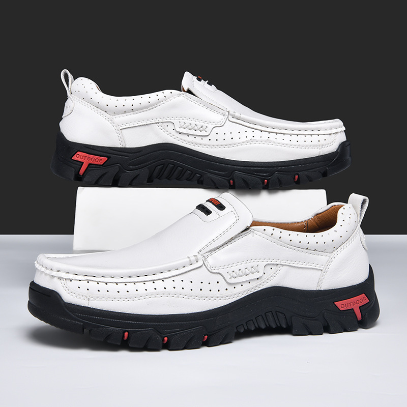 🐂Men's Calfskin Walking Shoes 👞 Slip-on design, easy to put on and take off ✅ Arch support - relieve pain and walk comfortably