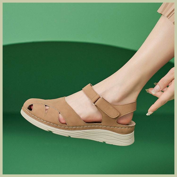 Casual Orthopedic Velcro Walking Wedge Toe Sandals