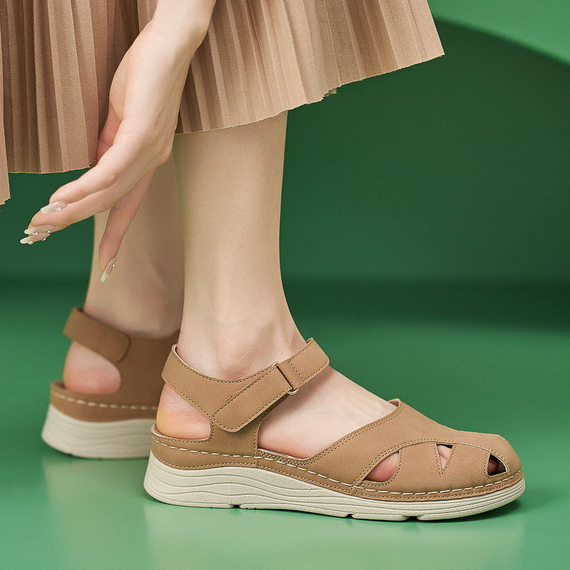 Casual Orthopedic Velcro Walking Wedge Toe Sandals