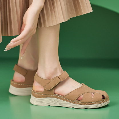 Casual Orthopedic Velcro Walking Wedge Toe Sandals