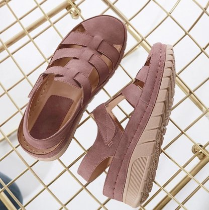 Casual Orthopedic Velcro Walking Wedge Toe Sandals
