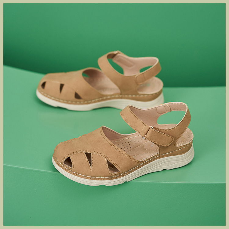 Casual Orthopedic Velcro Walking Wedge Toe Sandals