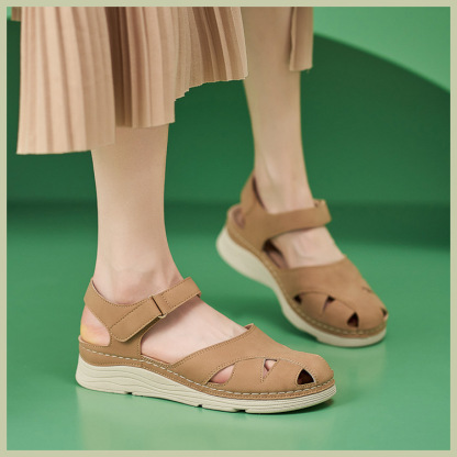 Casual Orthopedic Velcro Walking Wedge Toe Sandals