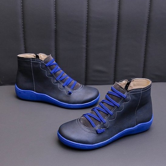 Women Leather Waterproof Orthopedic Vintage Boots