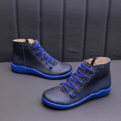 Women Leather Waterproof Orthopedic Vintage Boots