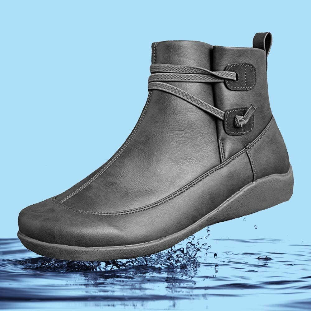 Women Snow Ankle Boots Waterproof Leather Orthopedic Shoes