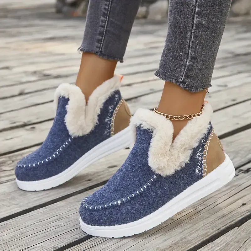 Womens Orthopedic Winter Wool Snow Boots Cozy Winter Slipper