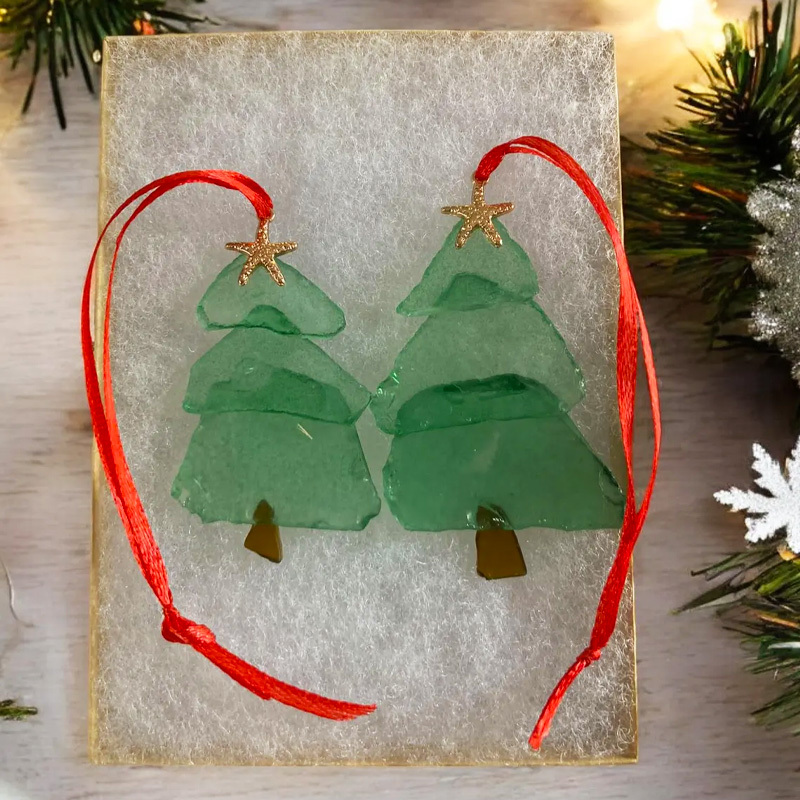 Beach Sea Glass Christmas Tree Ornament