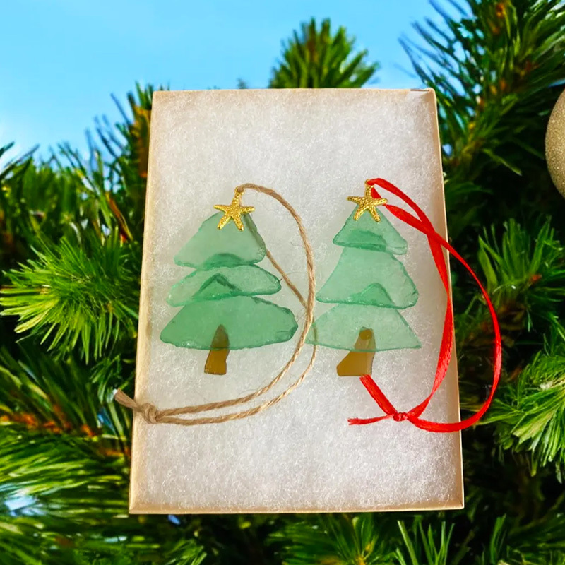 Beach Sea Glass Christmas Tree Ornament