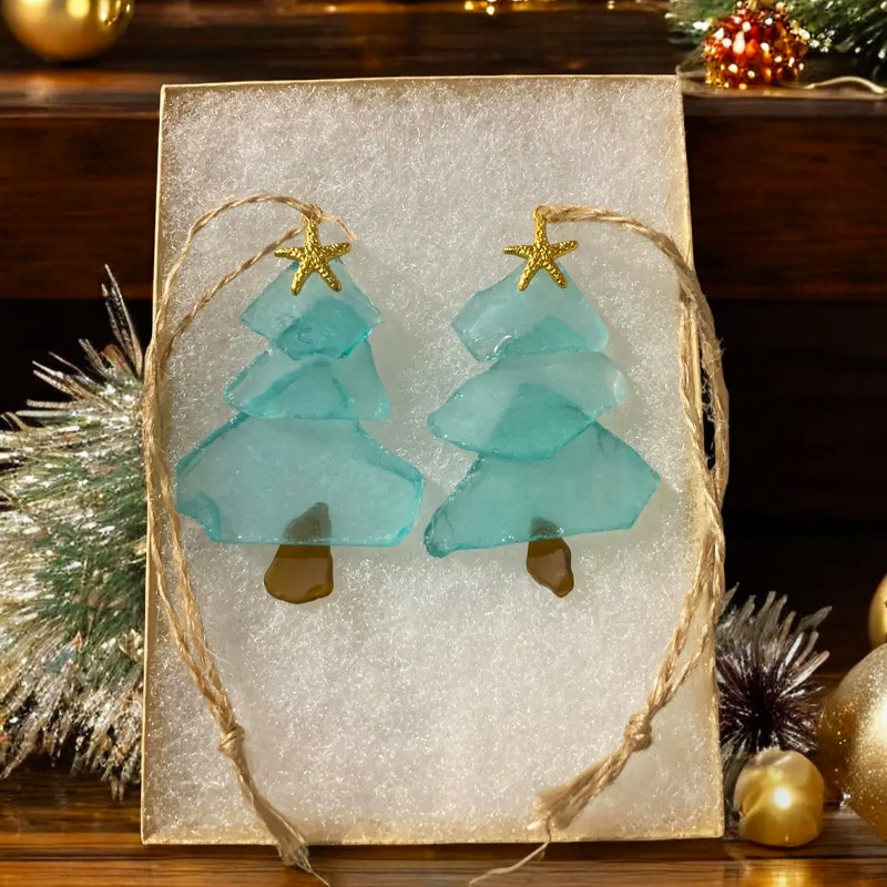 Beach Sea Glass Christmas Tree Ornament