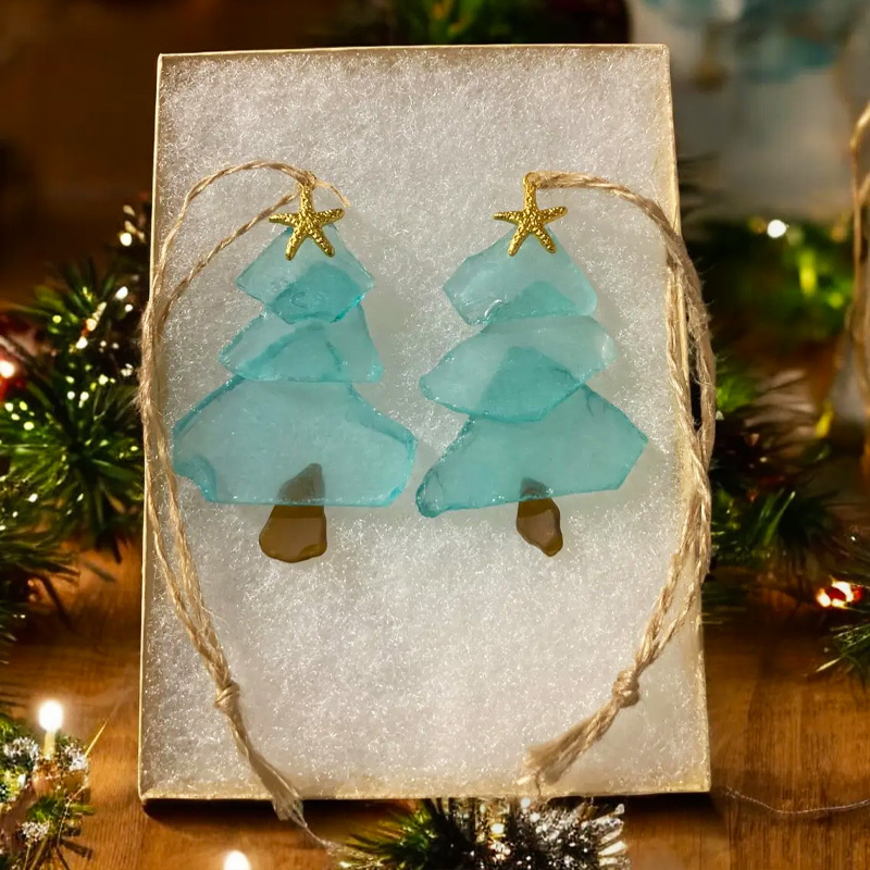 Beach Sea Glass Christmas Tree Ornament