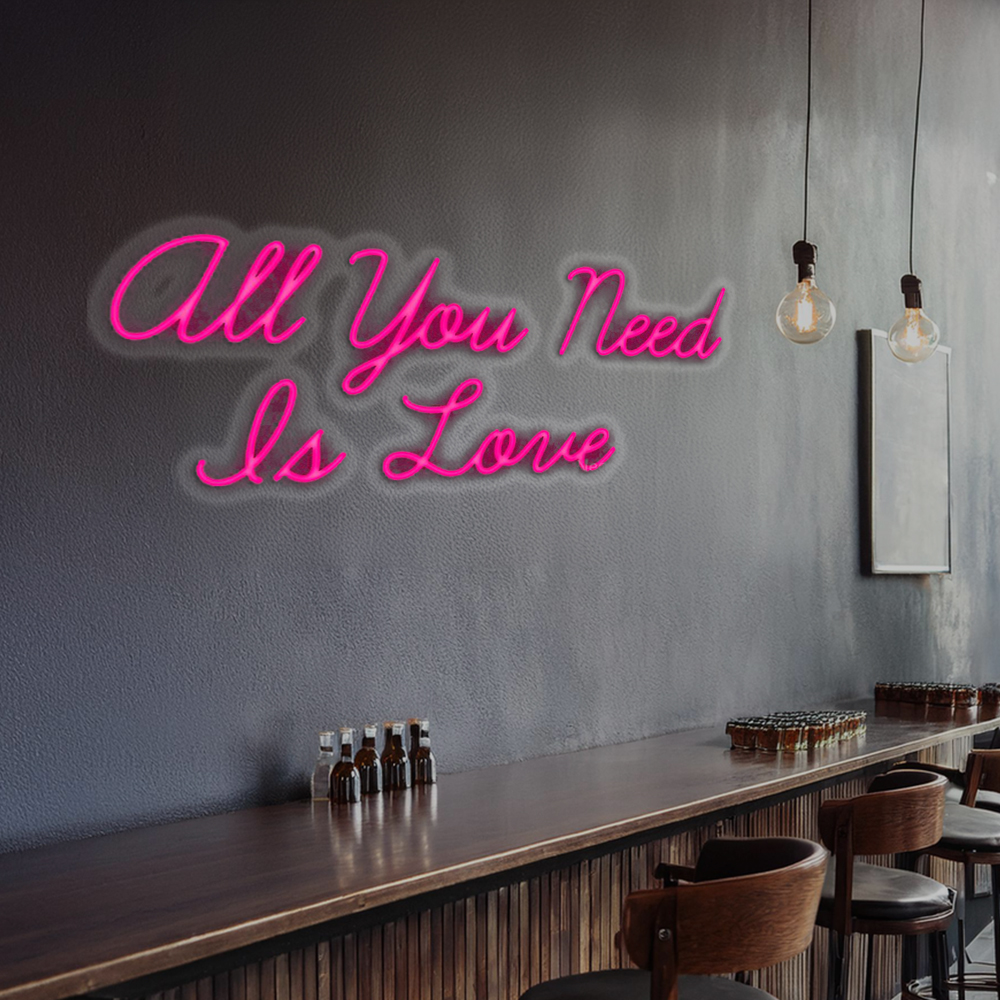 All You Need is Love Handmade Art Neon Signs Pink