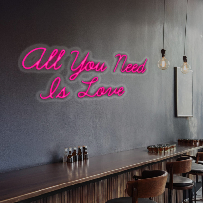 All You Need is Love Handmade Art Neon Signs Pink
