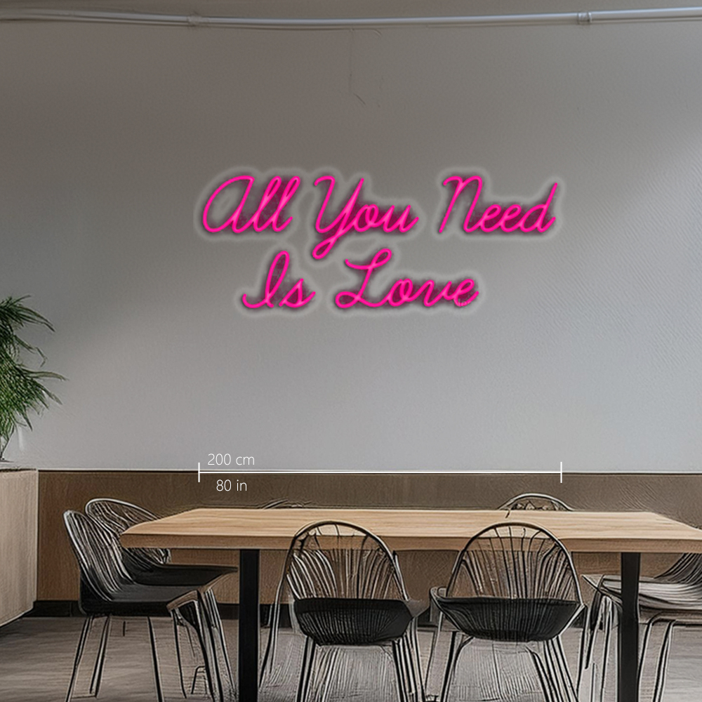 All You Need is Love Handmade Art Neon Signs Pink