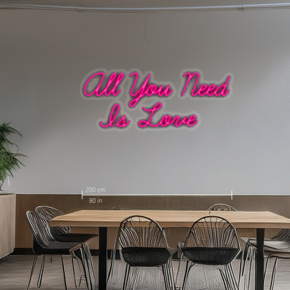 All You Need is Love Handmade Art Neon Signs Pink